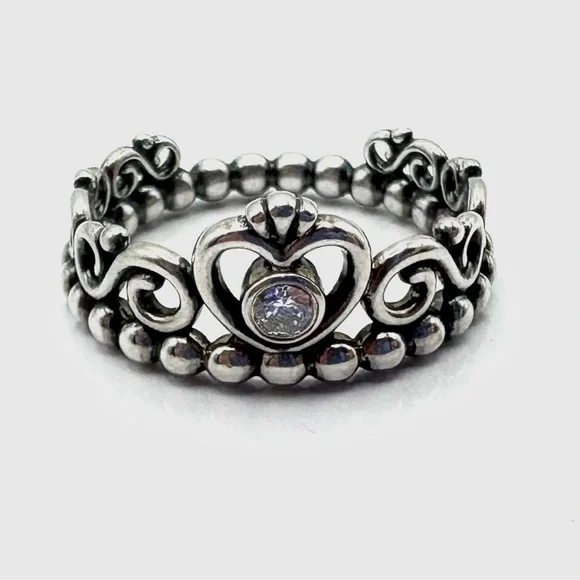 Pandora Sterling Silver My Princess Tiara CZ Ring Size 6 - Picture 1 of 5